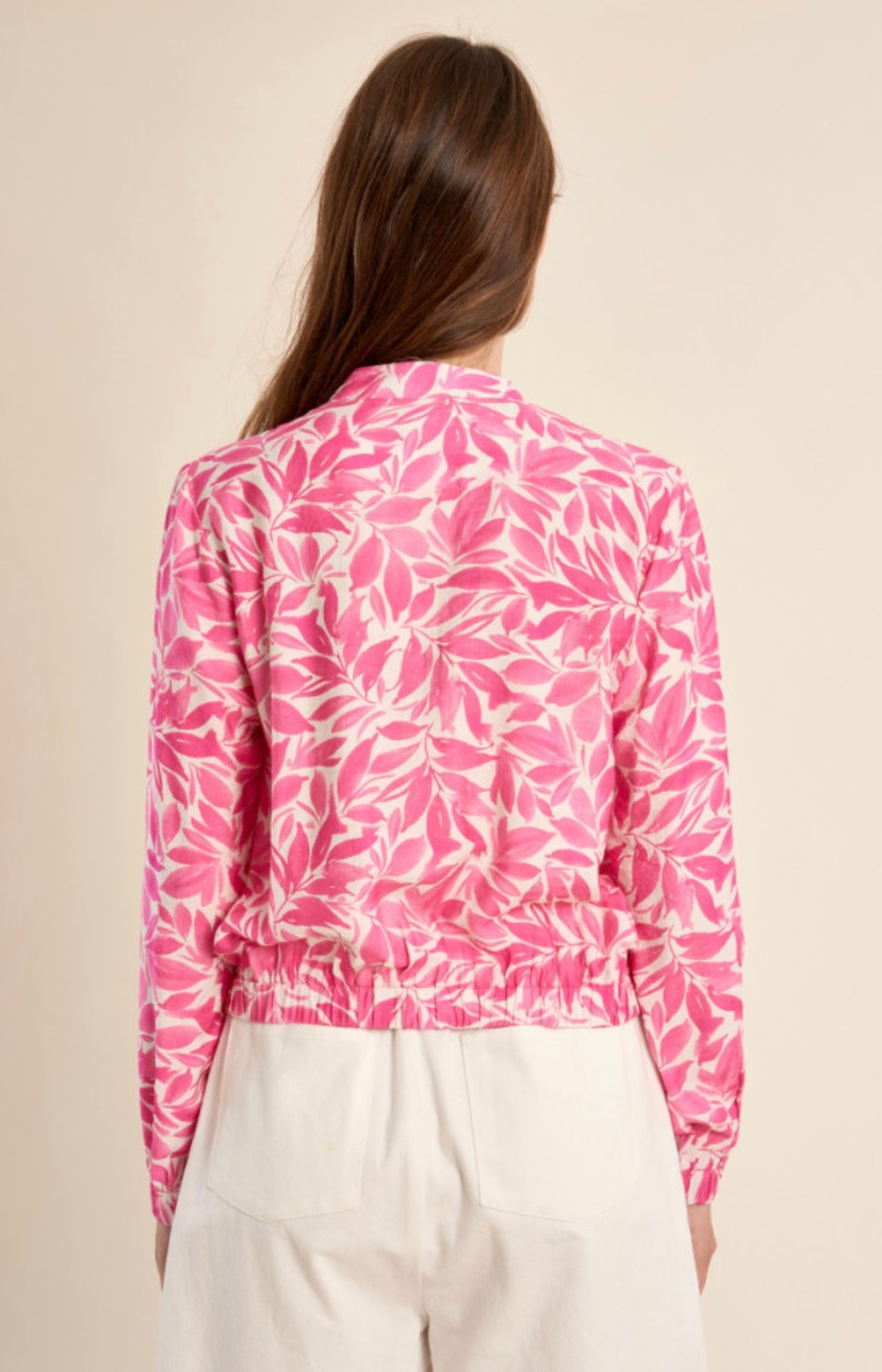 Molly Bracken Floral Print Bomber Pink - Image 3