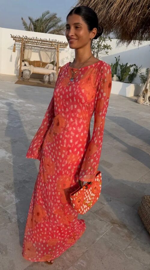 Never Fully Dressed Coral Fawn Poppy Aria Dress