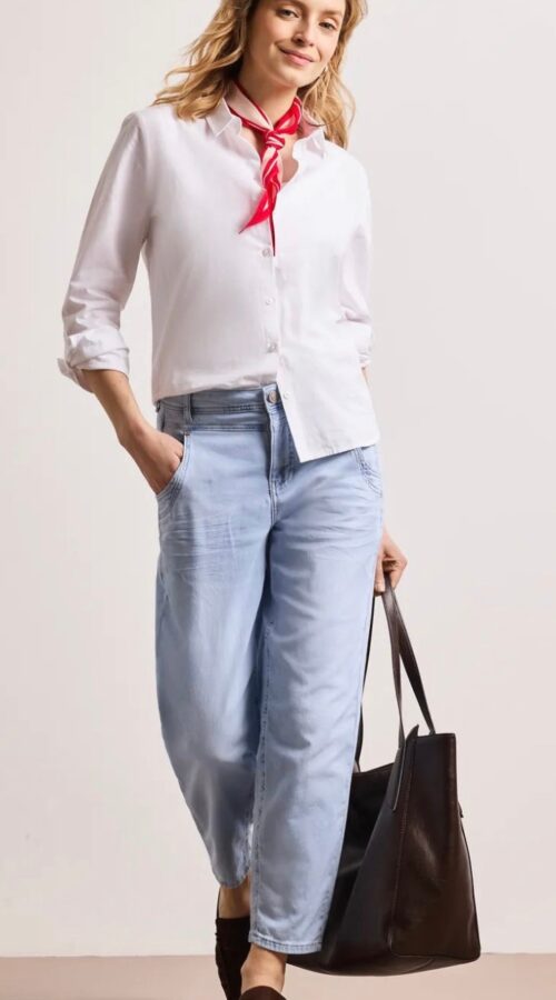 Street One Karlie Barrel Leg Jean - Bleached Wash