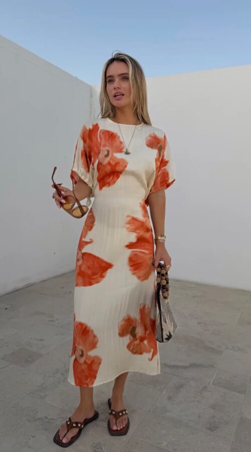 Never Fully Dressed Blurred Floral Simmi Midi Dress