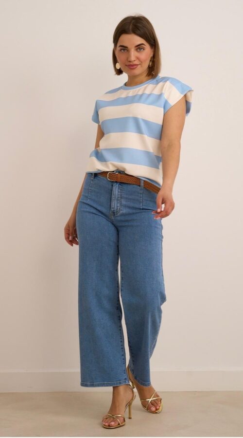 Cropped Cotton Jean Blue