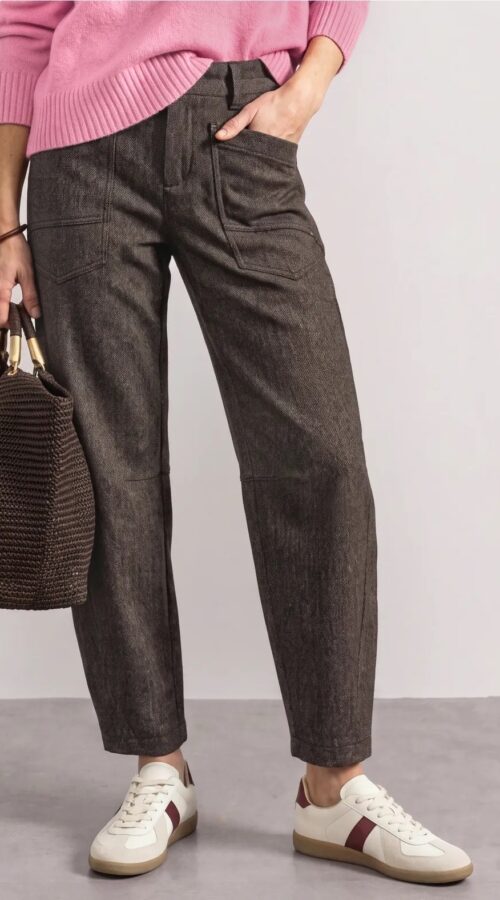 Street One High Waist Barrel Leg - black coffee 28 leg