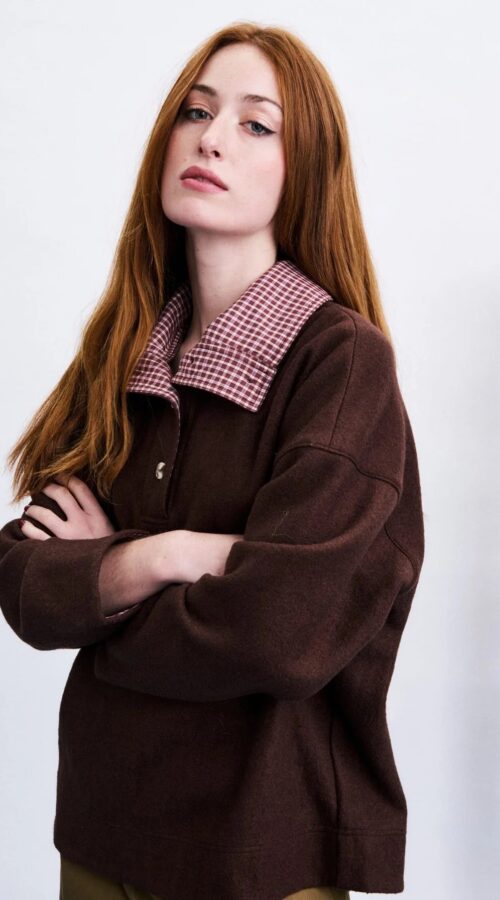Frnch Mogami Brown Glace Sweatshirt