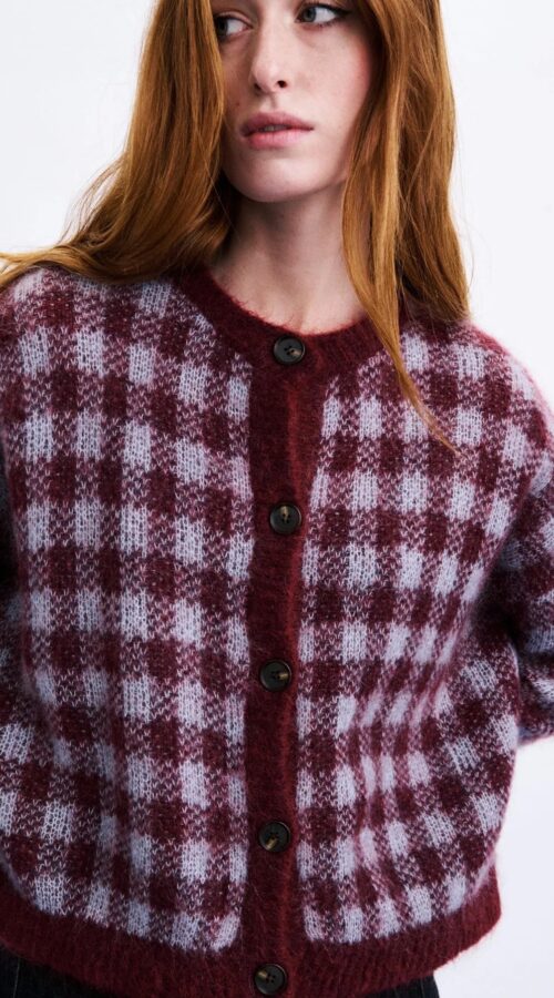 Frnch Aomori Bordeaux Cardigan
