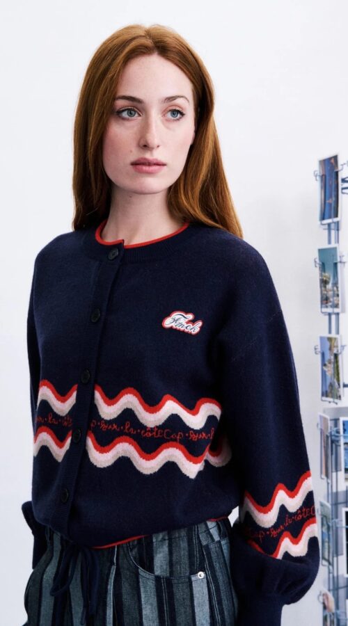 Frnch Roadtrip Navy Blue Cardigan