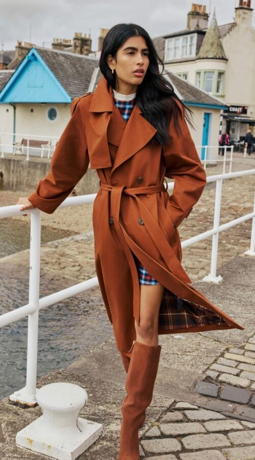 Nobodys Child Ericana Light Brown Double-Breasted Trench Coat