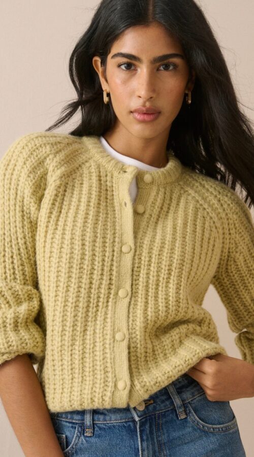 Nobody's Child Chartreuse Chunky Knit