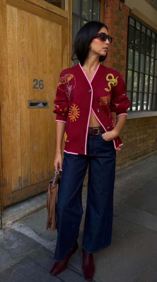 Never Fully Dressed Burgundy Lunar Cardigan