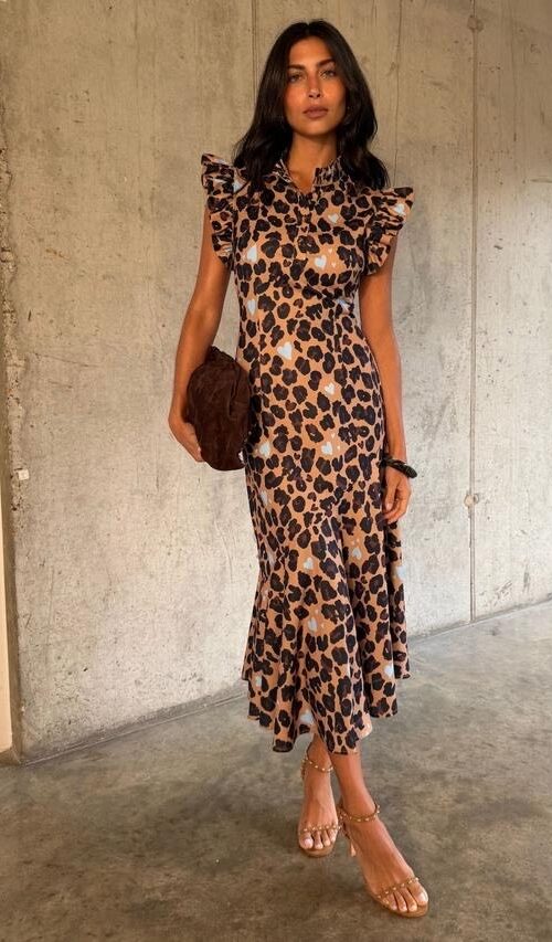 Never Fully Dressed Heart Leopard Remi Dress