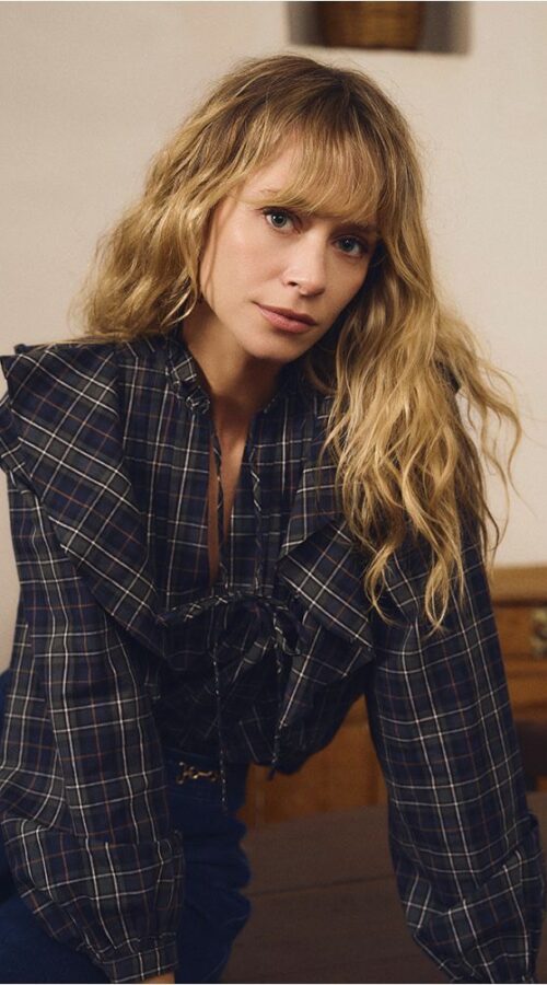 Molly Bracken Plaid Cotton Blouse
